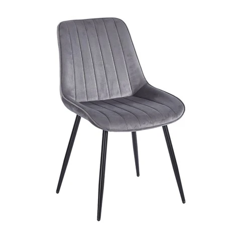 BONY GREY VELVET ΥΦΑΣΜΑ ΚΑΡΕΚΛΑ ΜΕΤΑΛΛΙΚΗ 51X58X87εκ.