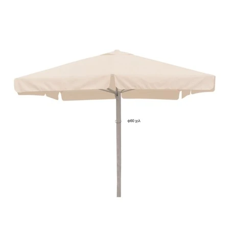 ΟΜΠΡΕΛΑ 4X4X3,88m ΤΗΛΕΣΚΟΠΙΚΗ OFF WHITE ALUM. 8ΑΚΤ.17X27X1.2mm ΙΣΤΟΣ 1Φ.60Χ1.6mm