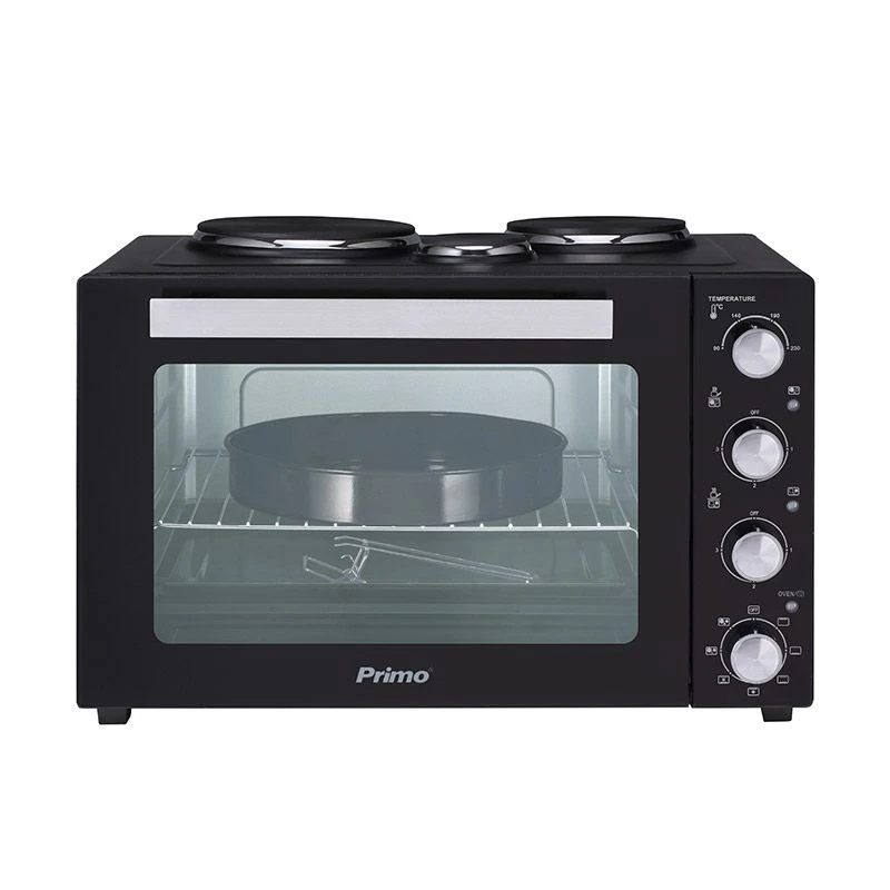 Ηλεκτρικό Φουρνάκι PREO-40253NS Primo Με 3 Εστίες 50L Με λειτουργία αέρα Μαύρο