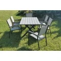 Garden dining set set 7pcs. luxury aluminum with polywood anthracite color