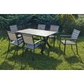 Garden dining set set 7pcs. luxury aluminum with polywood anthracite color