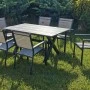 Garden dining set set 7pcs. luxury aluminum with polywood anthracite color