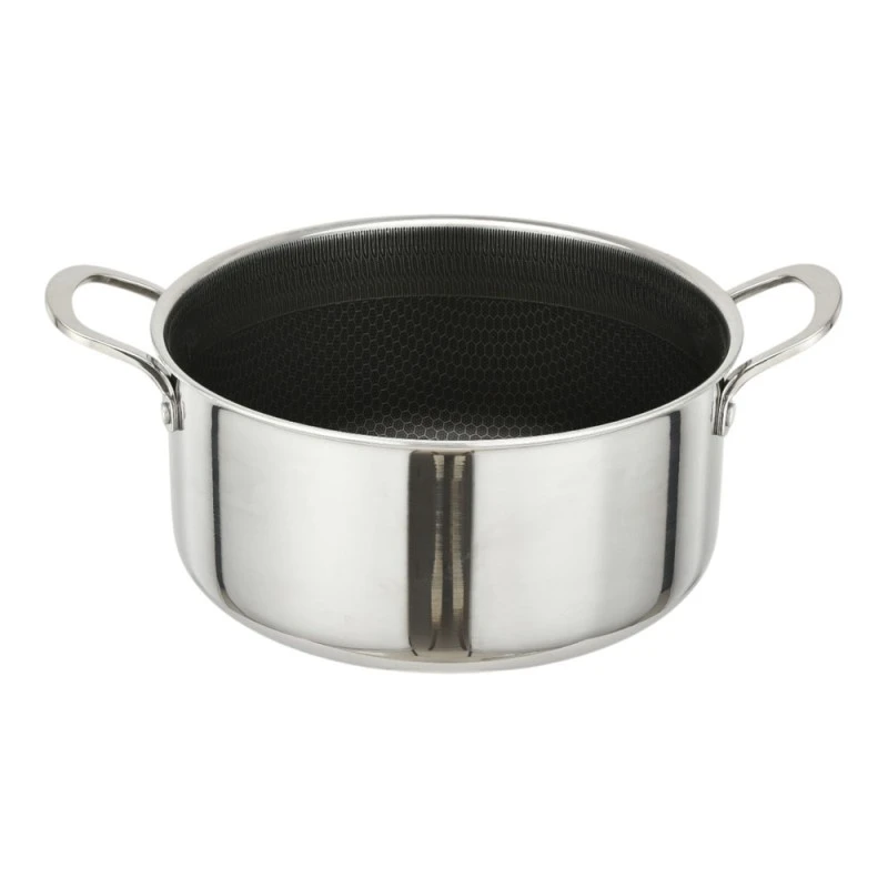 ΚΑΤΣΑΡΟΛΑ ΑΝΟΞΕΙΔΩΤΗ ΜΕ ΓΥΑΛΙΝΟ ΚΑΠΑΚΙ Dmond TRI-PLY 24εκ. ΑΝΤΙΚΟΛΛΗΤΙΚΗ ANKOR