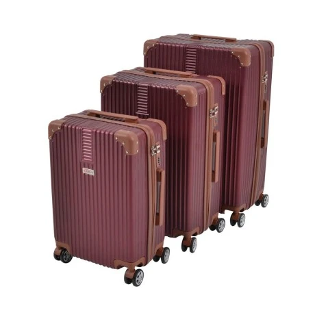 ΣΕΤ 3 ΒΑΛΙΤΣΕΣ ANKOR ABS 21,5x34x50 εκ. 24,5x40x60 εκ. ΚΑΙ 28,50x46x70 εκ. ΜΕ 4 ΡΟΔΕΣ ΜΠΟΡΝΤΟ