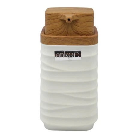 DISPENSER ΠΛΑΣΤΙΚΟ ΑΣΠΡΟ LUNA ΣΤΟ ΚΑΠΑΚΙ 7x7x14,5 εκ. ANKOR