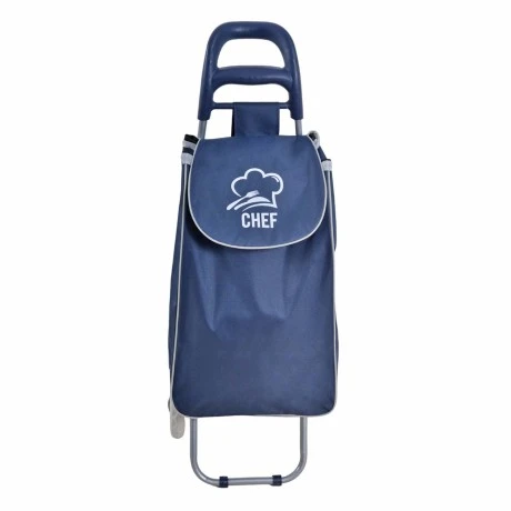ΚΑΡΟΤΣΙ ΛΑΪΚΗΣ ΜΕΤΑΛΛΙΚΟ ΜΕ ΜΠΛΕ ΣΑΚΟ CHEF 35x27x94εκ. ANKOR