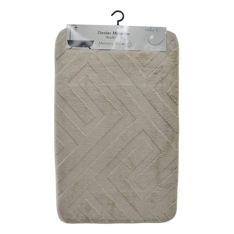 ΠΑΤΑΚΙ ΜΠΑΝΙΟΥ MEMORY FOAM ΜΠΕΖ ΧΡΩΜΑ ΜΕ PVC 50x80εκ.ANKOR