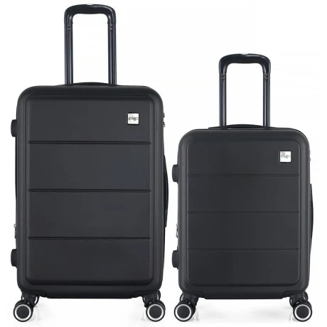 ΣΕΤ 2 ΒΑΛΙΤΣΕΣ ANKOR ABS 37x27x55εκ. ΚΑΙ 41x31x65εκ. ΜΕ ΕΠΕΚΤΑΣΗ ΚΑΙ 4 ΡΟΔΕΣ ΜΑΥΡΟ