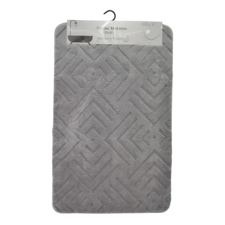 ΠΑΤΑΚΙ ΜΠΑΝΙΟΥ MEMORY FOAM ΣΕ ΓΚΡΙ ΧΡΩΜΑ ΜΕ PVC ΠΛΑΤΗ 50x80εκ.ANKOR