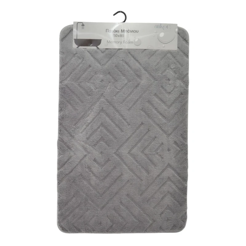 ΠΑΤΑΚΙ ΜΠΑΝΙΟΥ MEMORY FOAM ΣΕ ΓΚΡΙ ΧΡΩΜΑ ΜΕ PVC ΠΛΑΤΗ 50x80εκ.ANKOR