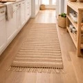 ΧΑΛΙ ΔΙΑΔΡΟΜΟΣ ΑΠΟ ΓΙΟΥΤΑ ΚΑΙ ΒΑΜΒΑΚΙ 70x140εκ. ΡΙΓΕ ΜΟΤΙΒΟ ΣΕ ΜΠΕΖ ΚΑΙ ΦΥΣΙΚΟ ΧΡΩΜΑ ANKOR