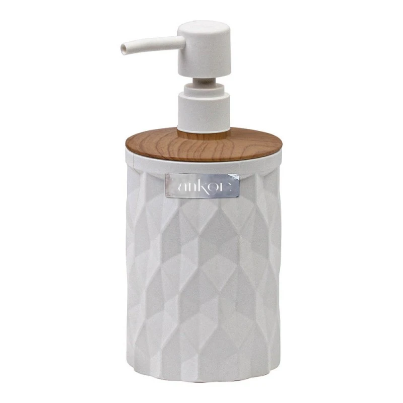 DISPENSER ΠΛΑΣΤΙΚΟ ΑΣΠΡΟ ΔΙΑΜΑΝΤΙ ΜΕ ΕΦΕ ΞΥΛΟΥ 8,5x9x18,8εκ. ANKOR