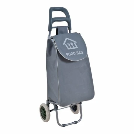ΚΑΡΟΤΣΙ ΛΑΪΚΗΣ ΜΕΤΑΛΛΙΚΟ ΜΕ ΓΚΡΙ ΣΑΚΟ FOOD BAG 35x27x94εκ. ANKOR