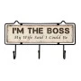 ΚΡΕΜΑΣΤΡΑ ΤΟΙΧΟΥ 3 ΘΕΣΕΩΝ I AM THE BOSS 36x5x18εκ.ANKOR