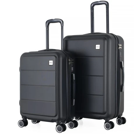 ΣΕΤ 2 ΒΑΛΙΤΣΕΣ ANKOR ABS 37x27x55εκ. ΚΑΙ 41x31x65εκ. ΜΕ ΕΠΕΚΤΑΣΗ ΚΑΙ 4 ΡΟΔΕΣ ΜΑΥΡΟ