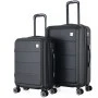 ΣΕΤ 2 ΒΑΛΙΤΣΕΣ ANKOR ABS 37x27x55εκ. ΚΑΙ 41x31x65εκ. ΜΕ ΕΠΕΚΤΑΣΗ ΚΑΙ 4 ΡΟΔΕΣ ΜΑΥΡΟ