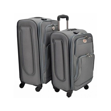 ΣΕΤ 2 ΒΑΛΙΤΣΕΣ ANKOR ΥΦΑΣΜΑΤΙΝΕΣ 37x24x50εκ. ΚΑΙ 42x28x60εκ. ΜΕ 4 ΡΟΔΕΣ ΓΚΡΙ