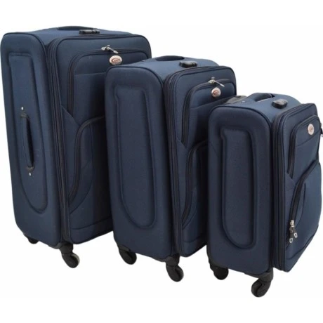 ΣΕΤ 3 ΒΑΛΙΤΣΕΣ ANKOR ΥΦΑΣΜΑΤΙΝΕΣ 37x24x50εκ. 42x28x60εκ. ΚΑΙ 46x32x70εκ. ΜΕ 4 ΡΟΔΕΣ ΜΠΛΕ