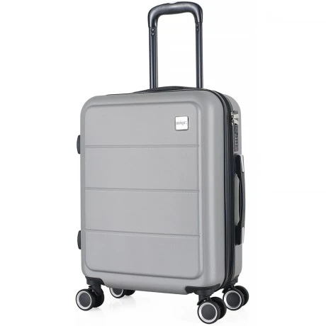 ΒΑΛΙΤΣΑ ΚΑΜΠΙΝΑΣ ANKOR ABS 37x27x55εκ. ΜΕ ΕΠΕΚΤΑΣΗ ΚΑΙ 4 ΡΟΔΕΣ ΓΚΡΙ ΑΣΗΜΙ