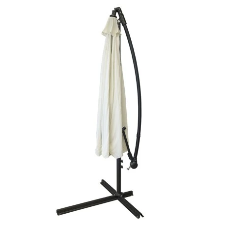 Garden umbrella pendant metal professional with crank and split mechanism in beige color Ø3m