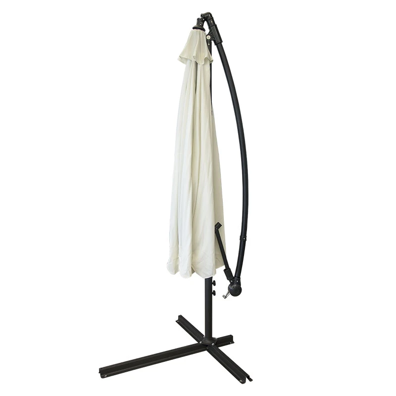 Garden umbrella pendant metal professional with crank and split mechanism in beige color Ø3m