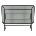 Metal garden table folding in brown color with security glass 100x65x72cm