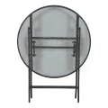 Metal garden table folding in anthracite color with safety glass Ø60x72cm