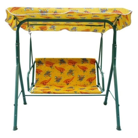 Metal baby swing in green / yellow color 105x70x110cm