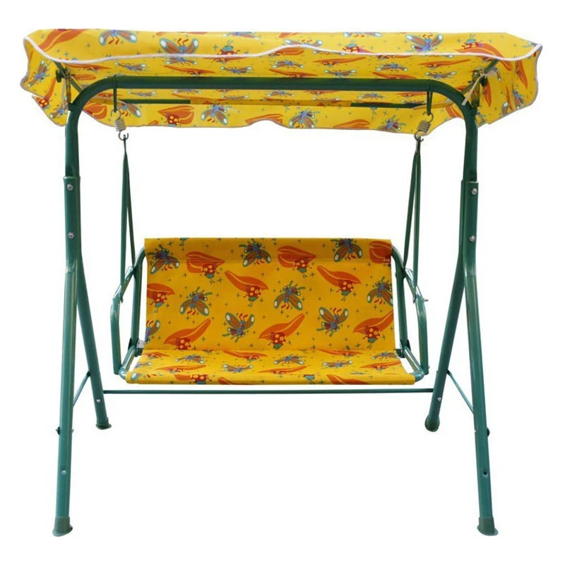 Metal baby swing in green / yellow color 105x70x110cm