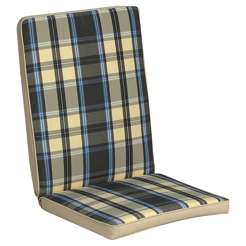 Cushion fabric for chair with low back in blue-beige 94x43x5cm
