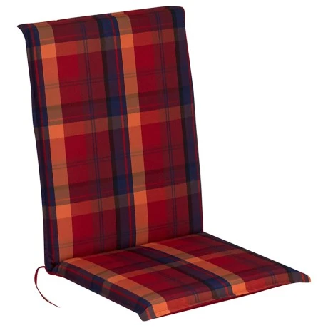Cushion fabric for chair with low back in red-orange 94x43x5cm