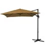 Garden umbrella hanging metal professional with crank and broken mechanism in sand color 2.5x2,5m