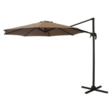 Garden umbrella hanging metal professional with crank and broken mechanism in sand color 3x3m