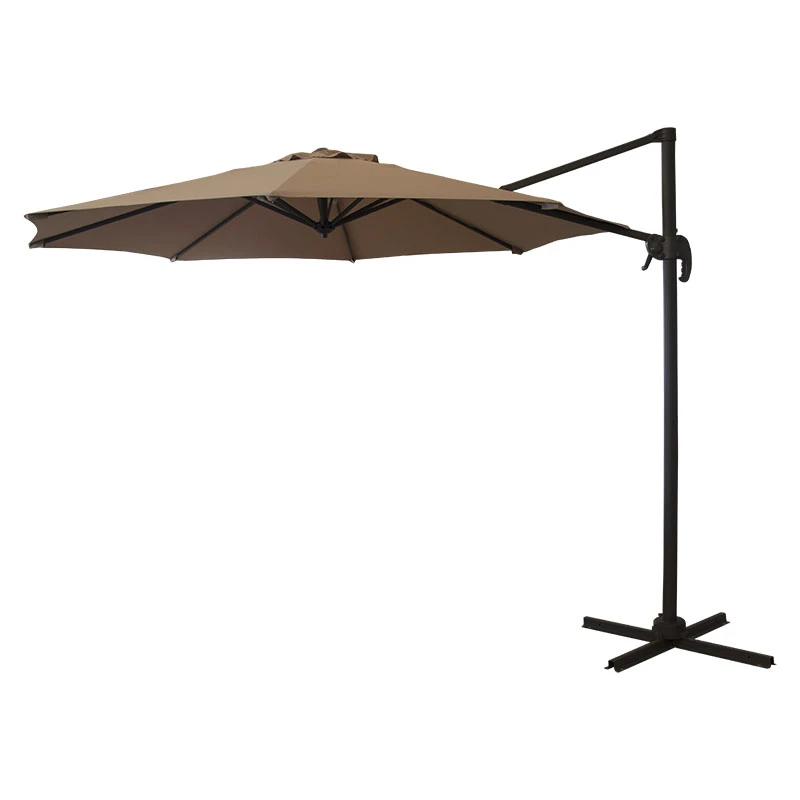 Garden umbrella hanging metal professional with crank and broken mechanism in sand color 3x3m