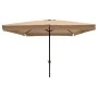 Metal garden umbrella with crank and split mechanism in 2x3m sand color
