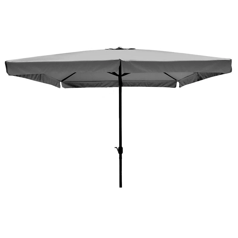 Metal garden umbrella with crank in grey color 3x3m