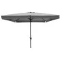 Metal garden umbrella with crank in grey color 3x3m
