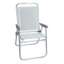 Aluminum armchair folding with waterproof textline fabric in white color 65x56x92cm