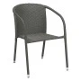 Garden armchair metal rattan in grey color 56x63x76cm