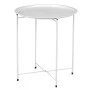 Auxiliary garden table metal folding in white color Ø46x52cm