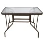 Metal garden table with security glass 100x65x72cm