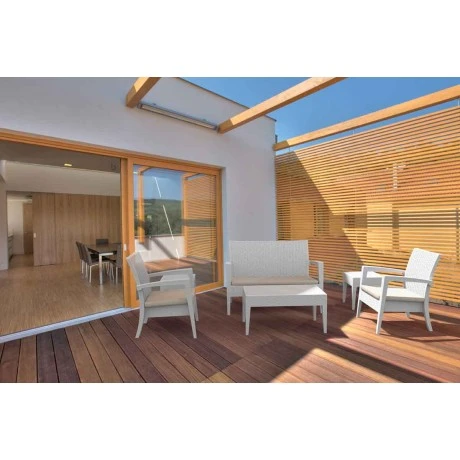 Σαλόνι κήπου σετ 4 τεμαχίων σε χρώμα λευκό MIAMI LOUNGE SET SIESTA