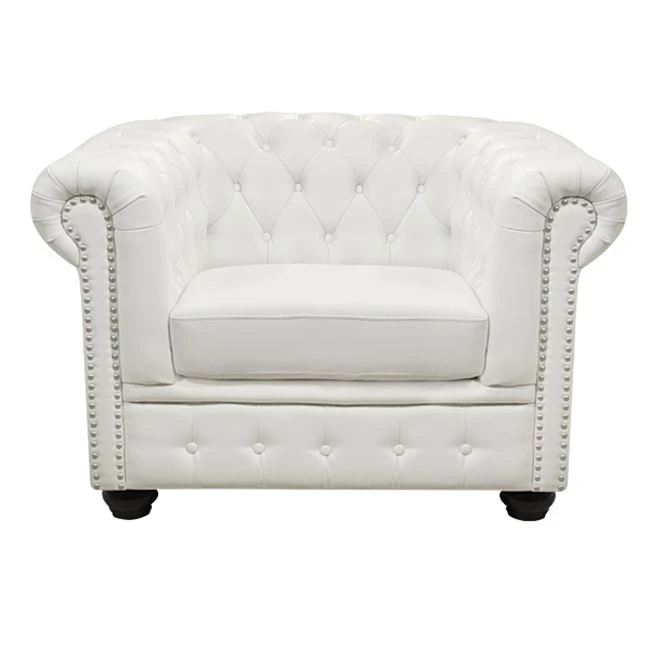 ΠΟΛΥΘΡΟΝΑ T.CHESTERFIELD POLINA HM3011.02 PU ΛΕΥΚΟ ΜΑΤ 110x90x73Y εκ.