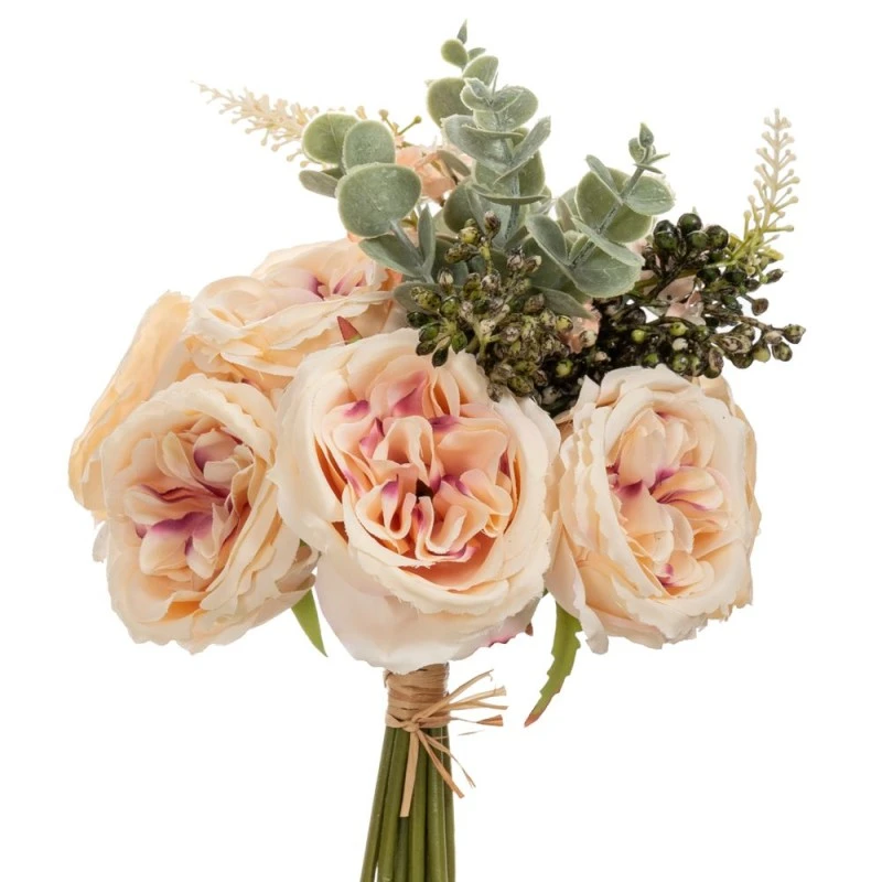 ARTIFICIAL SALMON PEONIA BOUQUET X6 26CM
