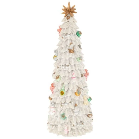 XMAS SNOWY RESIN WINDING TREE WITH MUSIC AND MOVEMENT 11X11X30CM