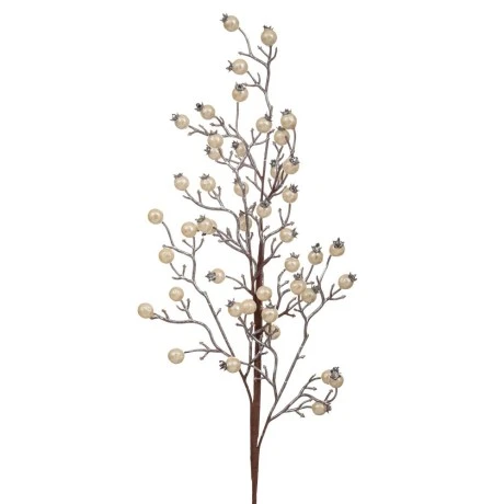 ARTIFICIAL BRANCH WITH CHAMPAGNE BERRIES 75CM