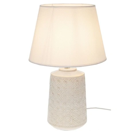 CRΘME CERAMIC LAMP WITH CREAM HAT 60CM