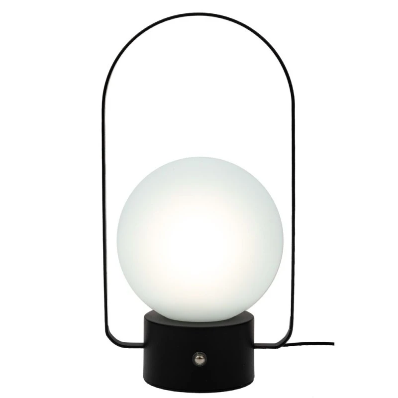 BLACK METAL LAMP WITH USB 27CM