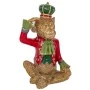 GOLD POLYRESIN MONKEY WITH RED COSTUME SITTING 11X10X34CM