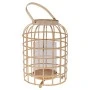 GOLD METAL LANTER WITH TRANSPARENT GLASS 19X22CM
